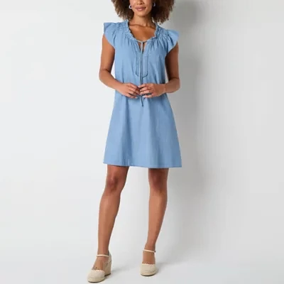 Isabel & Nina Womens Short Sleeve Shift Dress