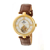 Empress Womens Brown Leather Strap Watch Empem2104