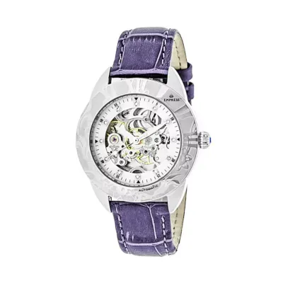 Empress Unisex Adult Purple Leather Strap Watch Empem1105