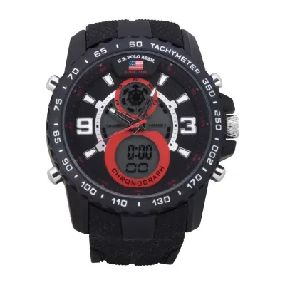 U.S. Polo Assn. Mens Black Strap Watch Us9727jc