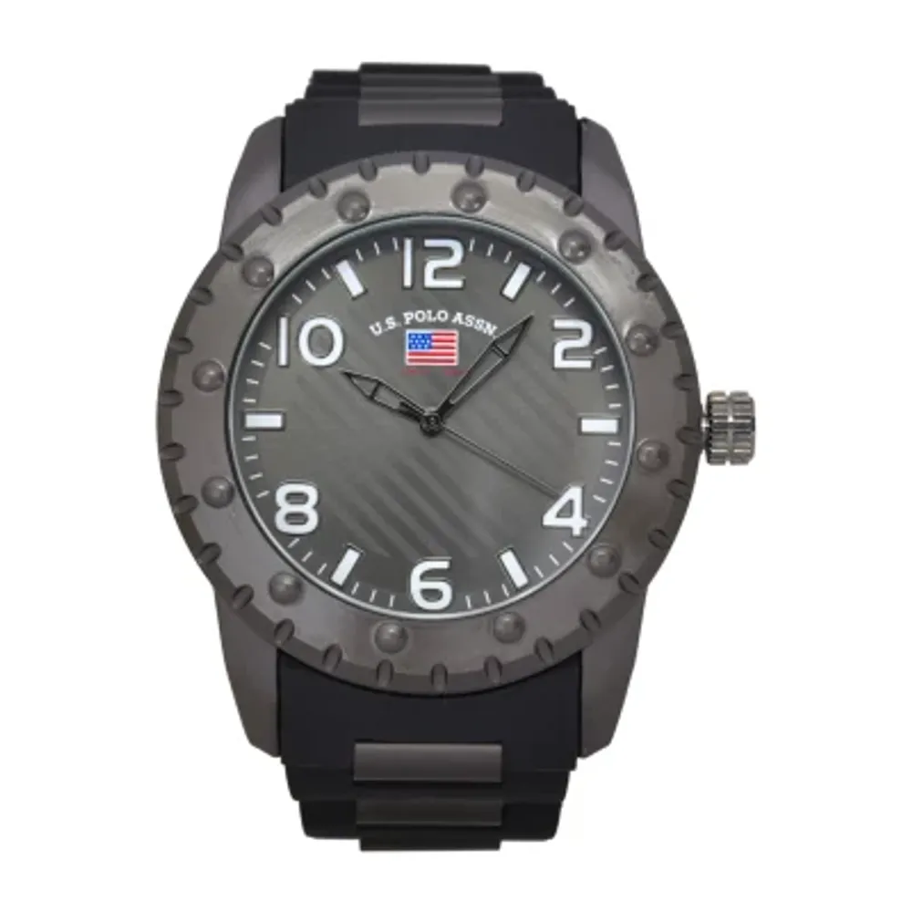 U.S. Polo Assn. Mens Black Strap Watch Us9683jc