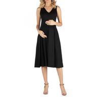 24/7 Comfort Apparel Fit and Flare Sleeveless Midi Dress