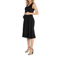 24/7 Comfort Apparel Fit and Flare Sleeveless Midi Dress