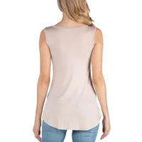 24/7 Comfort Apparel V Neck Round Hemline Tunic Tank Top