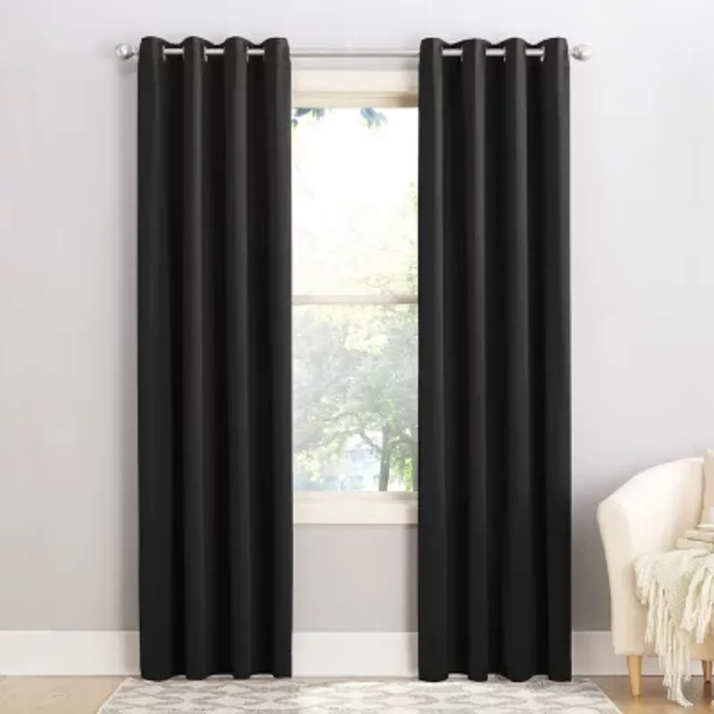 Sun Zero Emory Energy Saving Light-Filtering Grommet Top Single Curtain Panel