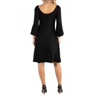 24/7 Comfort Apparel Knee Cold Shoulder Dress