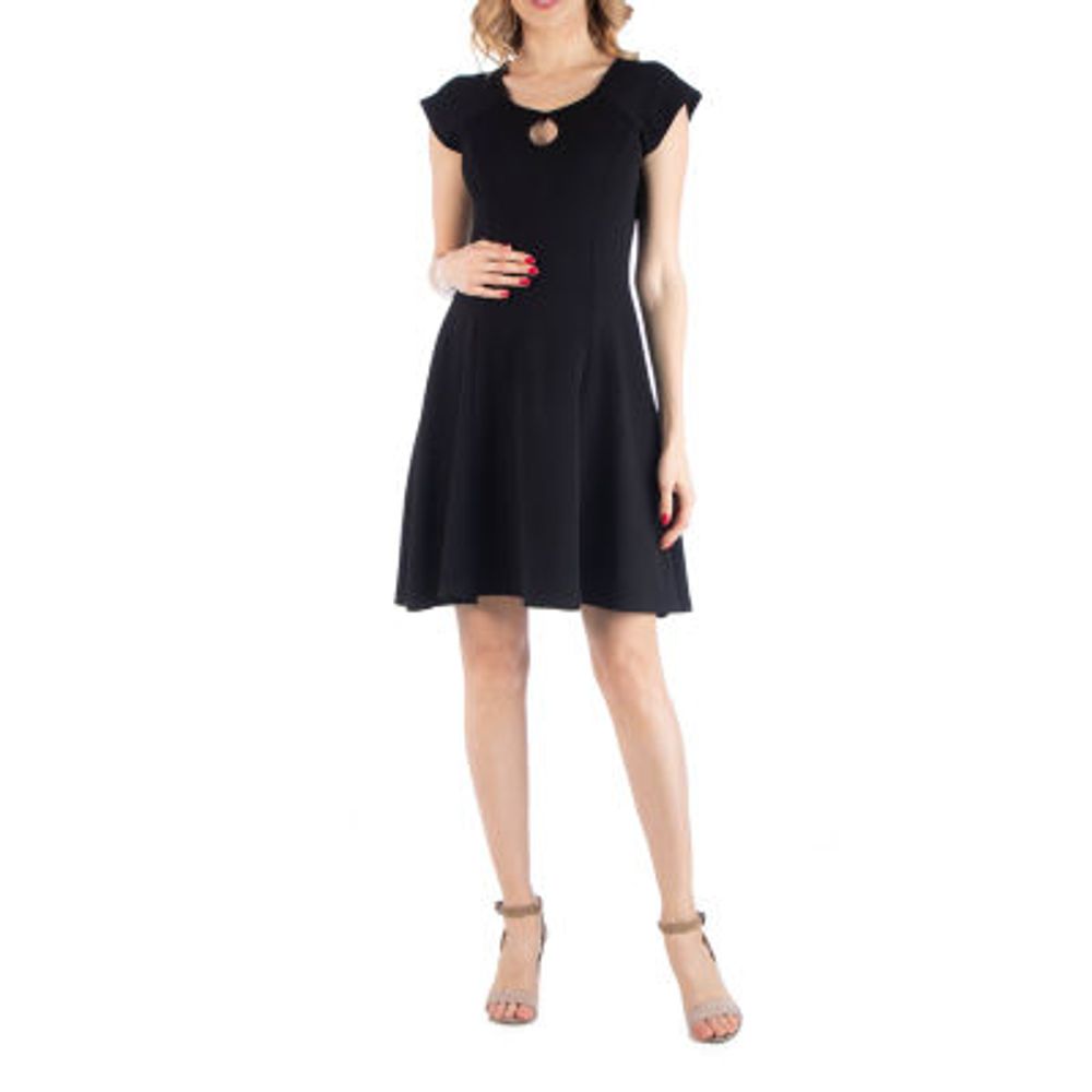 24seven Comfort Apparel 24/7 Comfort Apparel Dress with Keyhole