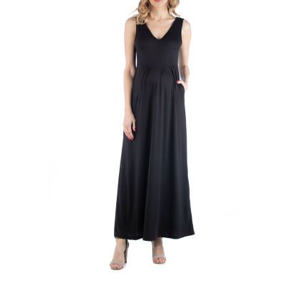 24/7 Comfort Apparel Maxi Sleeveless Dress with Pockets