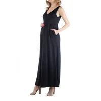24/7 Comfort Apparel Maxi Sleeveless Dress with Pockets