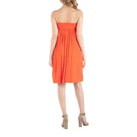 24/7 Comfort Apparel Bandeau Top Empire Waist Short Dress