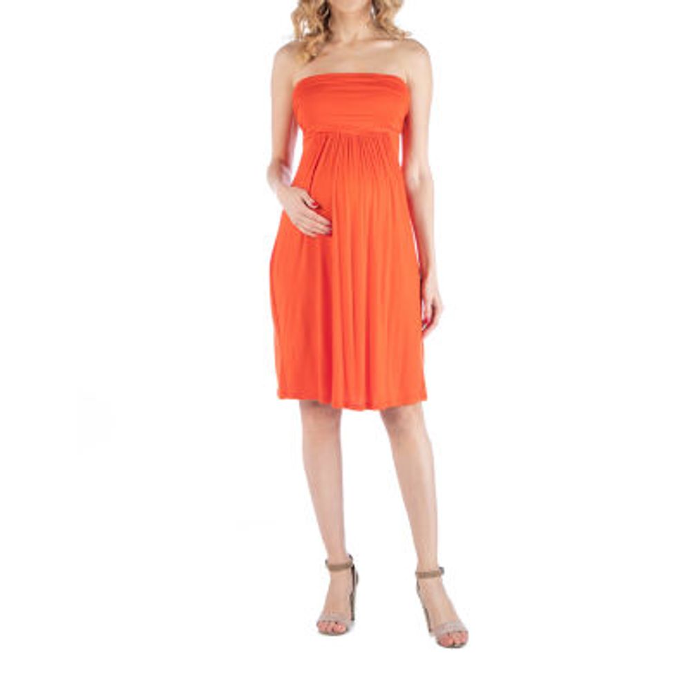 24/7 Comfort Apparel Bandeau Top Empire Waist Short Dress