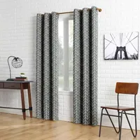 Sun Zero Kenwood Chevron Energy Saving Blackout Grommet Top Single Curtain Panel