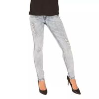 Poetic Justice Madison Ripped Stretch Fabric Womens Mid Rise Curvy Fit Skinny Fit Jean