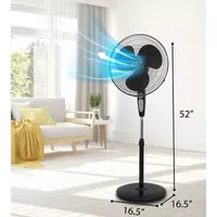 Black+Decker BFSR18B 18 Inches Stand Fan With Remote Black