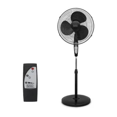 Black+Decker BFSR18B 18 Inches Stand Fan With Remote Black