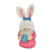 National Tree Co.  Easter Bunny Gnome With Egg Figurine