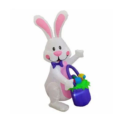 National Tree Co. Waving Easter Bunny Lighted Outdoor Inflatable Decor