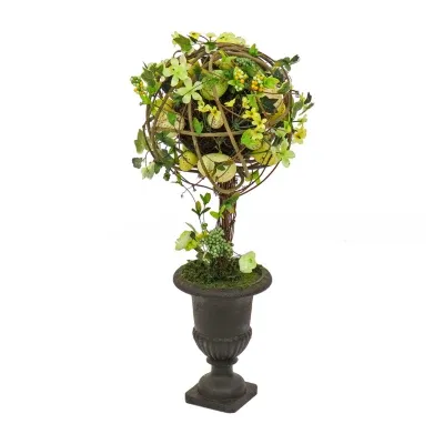 National Tree Co. Flowers And Eggs Ball Topiary Floral Arrangement