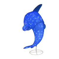 National Tree Co. Dolphin With 105 Blue Led Lights Metal Yard Stake