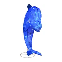 National Tree Co. Dolphin With 105 Blue Led Lights Metal Yard Stake