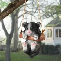 National Tree Co. Black Kitten On A Swing Solid Wall Sculpture