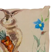 National Tree Co.  Bunny With Carrot Easter Square Throw Pillow