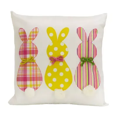 National Tree Co. Bunny Trio Easter Square Throw Pillow