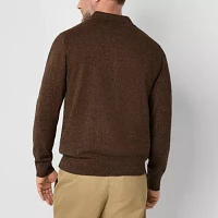 St. John's Bay Fine Gauge Polo Mens Long Sleeve Pullover Sweater