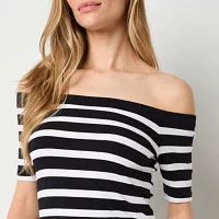 a.n.a Womens Off the Shoulder Short Sleeve Top