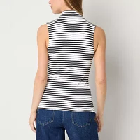 a.n.a Womens Ribbed Sleeveless Mock Neck Top