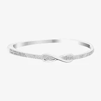 Sparkle Allure Pure Silver Over Brass Infinity Bangle Bracelet