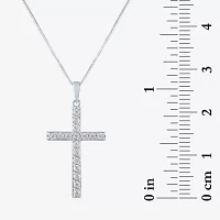 (G-H / Si2-I1) Womens 1/3 CT. T.W. Lab Grown White Diamond 10K or Yellow Gold Cross Pendant Necklace