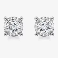 Tru Miracle /2 CT. T.W. Lab Grown White Diamond 10K Gold 6.7mm Round Stud Earrings