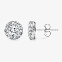 (I1/ I) 2 CT. T.W. Lab Grown White Diamond 10K White Gold 9.4mm Round Stud Earrings