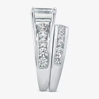 (G / Si1-Si2) Womens 4 CT. T.W. Lab Grown White Diamond 10K Gold Side Stone Bridal Set