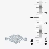 (G-H / Si2-I1) Womens 1/10 CT. T.W. Lab Grown White Diamond Sterling Silver Heart Promise Ring