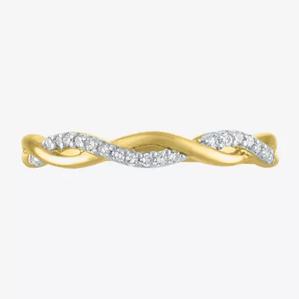 (G-H / Si2-I1) 3MM 1/10 CT. T.W. Lab Grown White Diamond 10K Gold Wedding Band