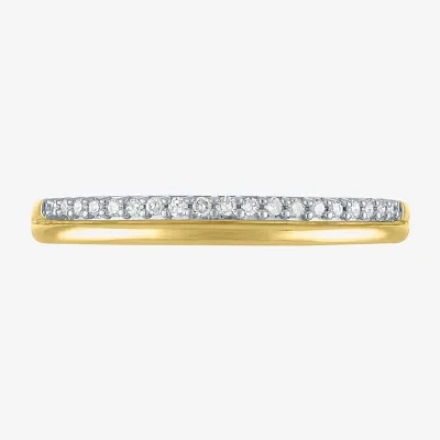 (G-H / Si2-I1) 1/10 CT. T.W. Lab Grown White Diamond 10K Gold Band