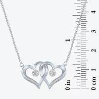 Diamond Blossom (G-H / Si2-I1) Womens 1/10 CT. T.W. Lab Grown White Diamond Sterling Silver Heart Pendant Necklace