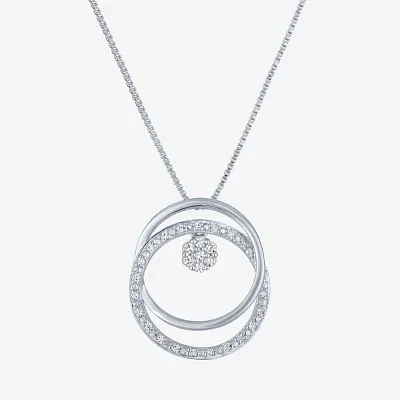 Diamond Blossom (G-H / Si2-I1) Womens 1/10 CT. T.W. Lab Grown White Diamond Sterling Silver Pendant Necklace