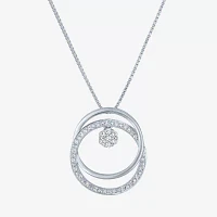 Diamond Blossom (G-H / Si2-I1) Womens 1/10 CT. T.W. Lab Grown White Diamond Sterling Silver Pendant Necklace