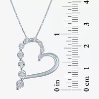 (G-H / Si2-I1) Womens 1/10 CT. T.W. Lab Grown White Diamond Sterling Silver Heart Pendant Necklace