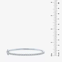 (G-H / I1-I2) 1/2 CT. T.W. Lab Grown White Diamond Sterling Silver Bangle Bracelet