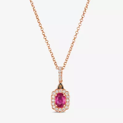 Le Vian® Grand Sample Sale™ Pendant featuring 5/8 CT. Passion Ruby™ 1/4 CT. Nude Diamonds™ Chocolate Diamonds® set in 14K Strawberry Gold®