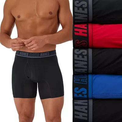 Hanes Moves Xtemp Performance Bonus Pack Mens 5 Boxer Briefs