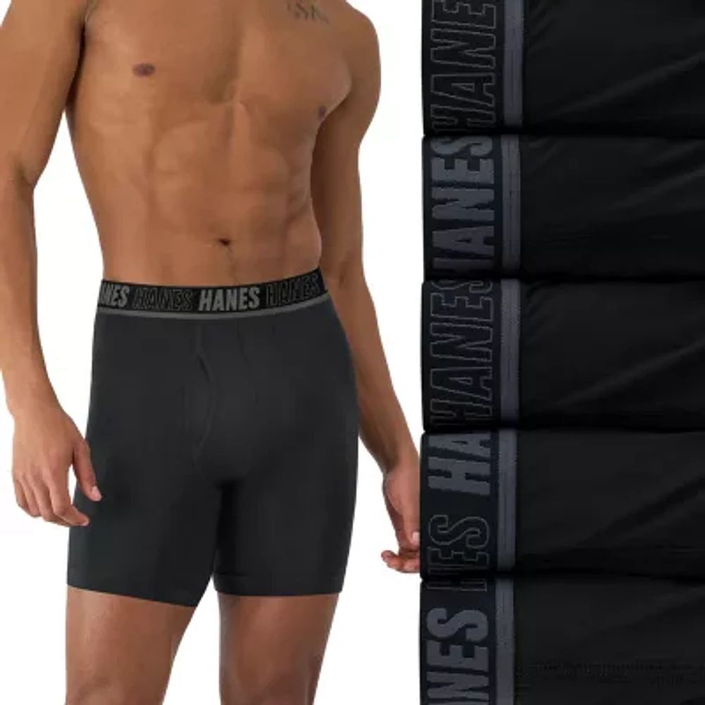 Hanes Moves Xtemp Performance Total Support Pouch Bonus Pack Mens 5 Boxer Briefs
