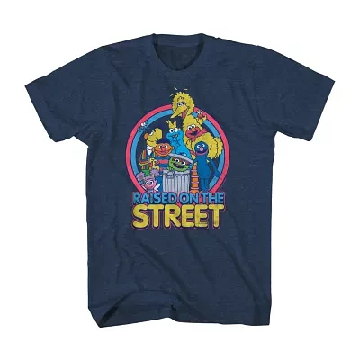 Big and Tall Mens Crew Neck Short Sleeve Regular Fit Sesame Street Graphic T-Shirt