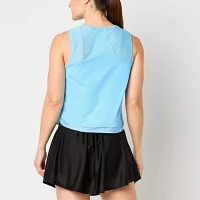 Xersion Womens Mesh Round Neck Sleeveless Tank Top