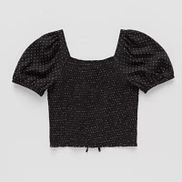Thereabouts Little & Big Girls Square Neck Short Sleeve Blouse