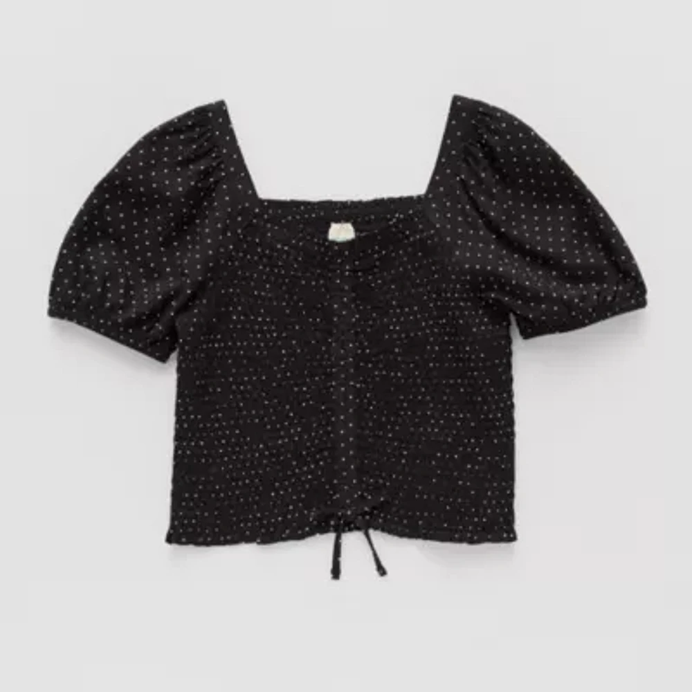Thereabouts Little & Big Girls Square Neck Short Sleeve Blouse